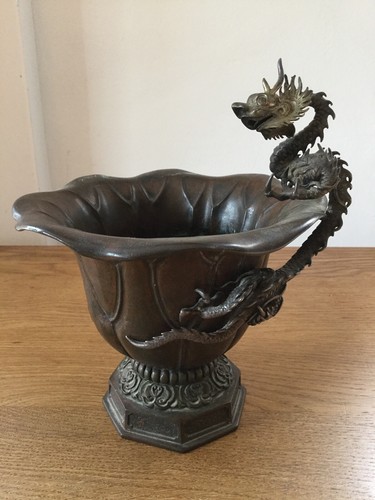Chinese bronze silver tulip - &,
