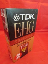 TDK Blank VHS Tapes Extra High Grade T-120   2 PACK