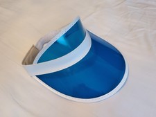 Blue Neon Sun Visor Pub Golf Hat Fancy Dress for 80s Disco