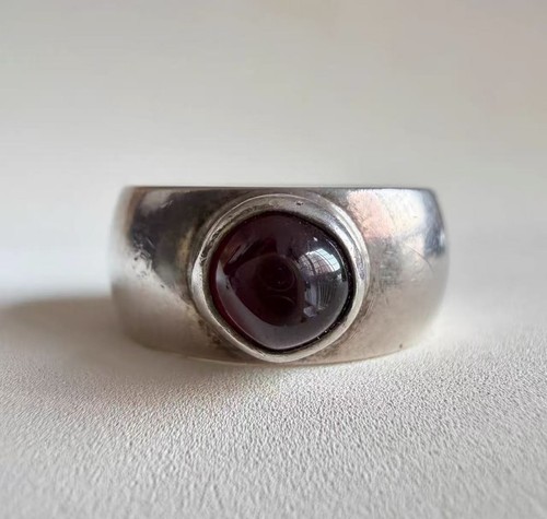 Vintage garnet wide silver - vintage,