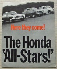 HONDA ALL STARS N360 N600 S800 Car LF Sales Brochure 1968