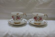10056d Lovely Windsor bone china tea Trio Cup Saucer tea plate Pink Roses & Gilt