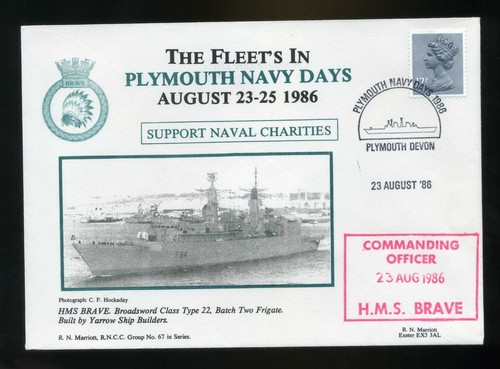 1986 hms brave plymouth navy - hms,