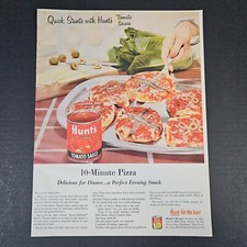 1957 Hunt's Tomato Sauce 10-Minute Pizza Recipe Vintage Print Ad Fullerton CA