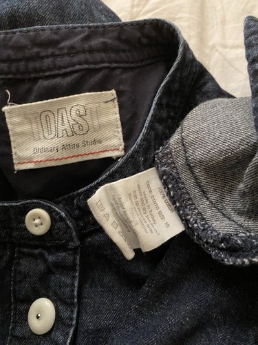 Toast collarless denim long - toast,