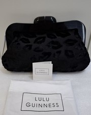 Lulu Guinness Velvet Lip Print Clutch Bag New With Tags!!