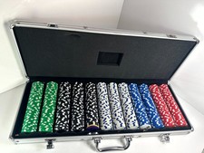 BCG 500 Piece 5 Colours Casino Style Poker Chip Set with Aluminum Carry Case