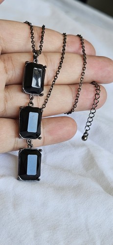Vtg gothic black necklace - gothic,