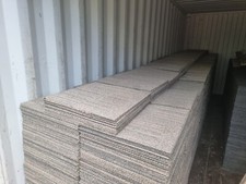 75 x INTERFACE 50x50cm BEIGE GREY STRIPED CARPET TILES FOR £1.20 EACH