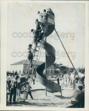 1963 Press Photo Children Climb Spiral Slide Unidentified Park San Francisco