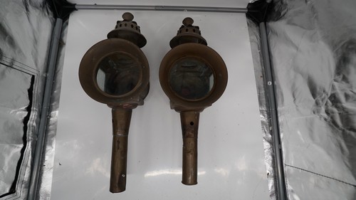 Pair antique copper railway - of,