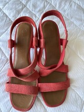 Bellissimo Women's Peach Suede Summer/holiday Shoes 7 And 1/2 Inch Heels