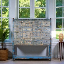 Vintage Solid Wood Rustic Multi Drawers Apothecary Shop Cabinet