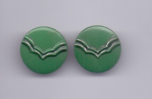 Pair vintage glass buttons - vintage,