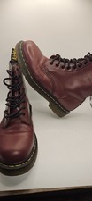 Dr Martens 1460 Cherry Red Smooth Leather 8 Eye Boots UK 6 EU 39 US