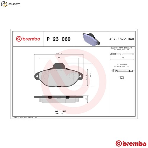 Brake pad set - brake, p