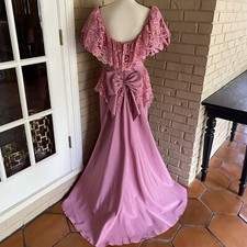 VTG Pink Ruffles Lace Prom