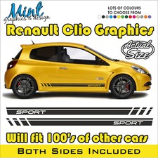 Renault CLIO Sport Side Stripes RS Cup Decals Stickers Graphics FREE P&P 011