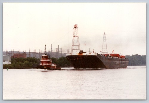 Vtg photo tugboat pulling - tugboat,