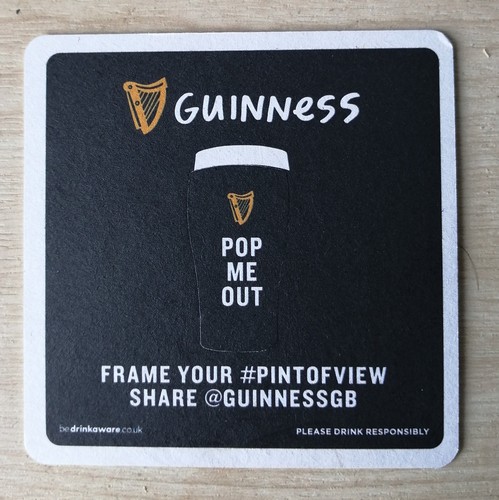 Guinness beer mat with - x,