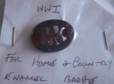 Original BRITISH  post WW1 - HOME & COUNTRY INSIGNIA BADGE