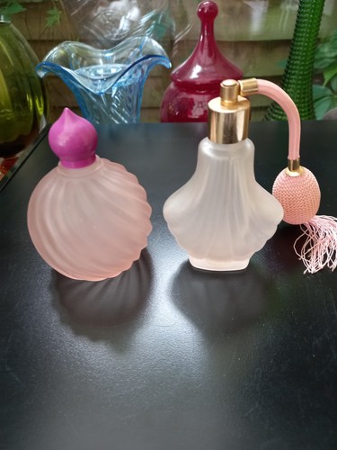 Vintage frosted pink perfume - vintage,