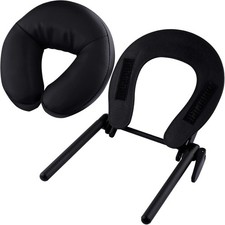 EBANKU Adjustable U-Shaped Massage Table Face Cradle with Cushion - Black