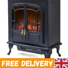 Wingham 2000W Log Effect Stove with Adjustable Flame Brightness - Safe & Stylish