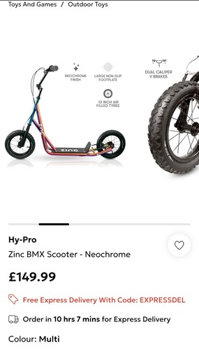 Zinc neochrome bmx scooter - zinc,