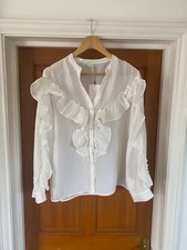 Zara Ruffle Button Up Blouse