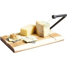 KitchenCraft Artesa Acacia Wood Wire Cheese Slicer Board 27 x 19 cm  Brown/Black