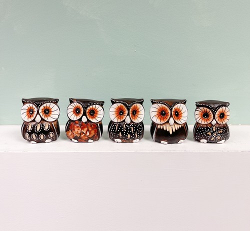 Wooden owls set - set,