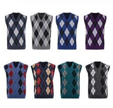 Men V Neck Sleeveless Knitted