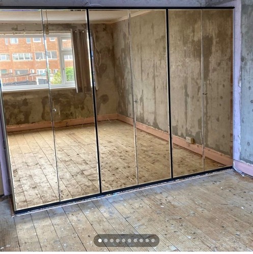 Triple mirrored wardrobe - mirrored,