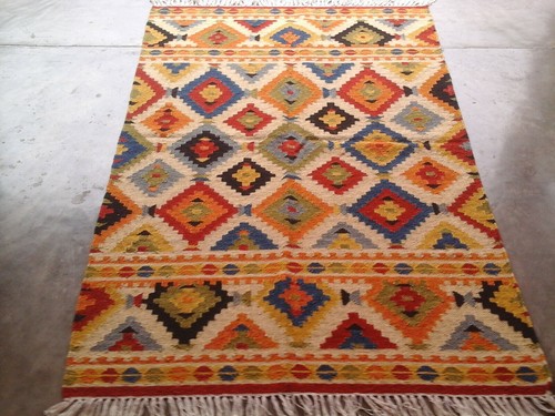 Handmade woollen kilim dhurrie - handmade,