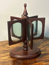 Antique Style Rose Wood Carousel Revolving 12 Photo Picture Frame