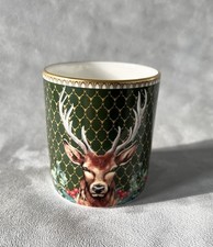 Halcyon Days - Antlers Trellis Green - Fine Bone China Candle Holder or Pen Pot