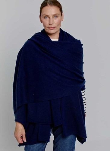 Cashmere navy scarf - cashmere,