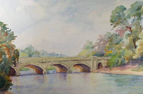 Original watercolour bridge - original, 'bridge