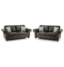 Oakland 3+2 Seater Sofa&Free Large Footstool Black(FREE ROOM OF CHOICE DELIVERY)