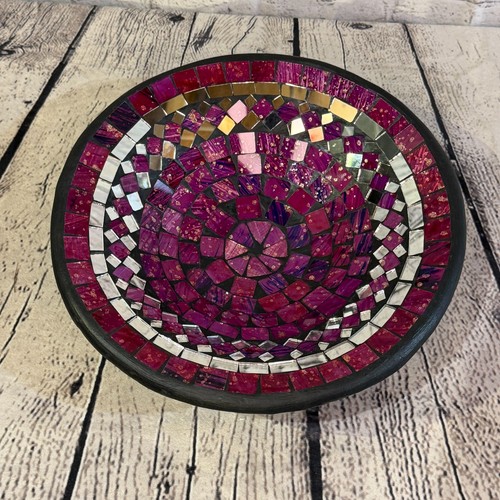 28cm purple round mirror - round,