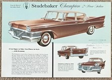 STUDEBAKER CHAMPION USA Single Sheet Car Sales Literature 1958 #PD8020 SEDAN