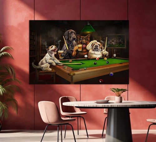 Dogs playing pool - pool, animal