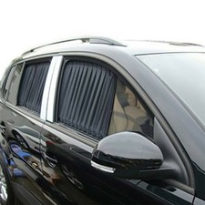 2Pcs Car Side Window Sun Shade Cover Interlock Curtains UV Block Sunshade Visor
