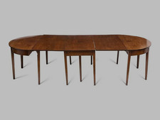 A George III Mahogany Dining Table with a Pair of Console Tables Ends