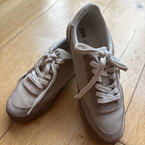 Zara beige lace sneakers - zara,
