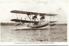 B&W  RP of Supermarine Metal Constructed Southampton Twin Engine Flying Boat