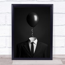 Thoughts Balloon Tie Suit Shirt Business Conceptual Surreal Creative Art Print