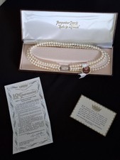 VINTAGE POMPADOUR PEARLS FOR A PRINCESS TRIPLE STRAND FAUX PEARLS 1950S CASED