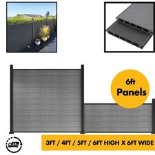 Composite Fence Panels FULL KIT 3ft 900mm 90cm High Fencing Kit 6ft wide Panels